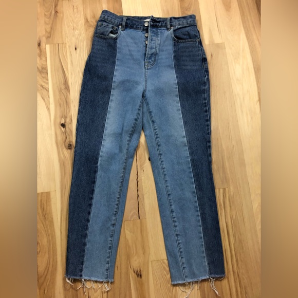 LAST CHANCE Pacsun Two Tone High Rise Straight Jeans - Picture 2 of 6